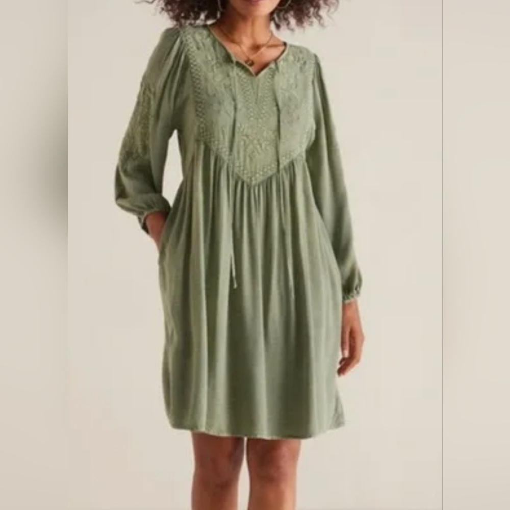Nwt Soft Surroundings Sz M embroidered gauze willow dress